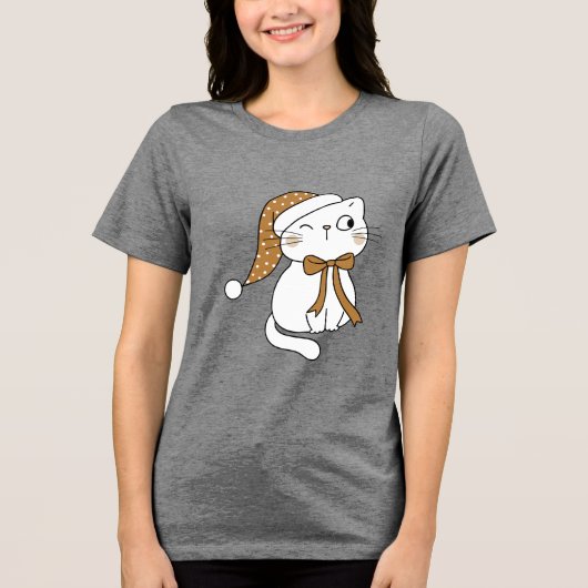 T-shirt En Tri-matière Winking Winter Cat (Recto)