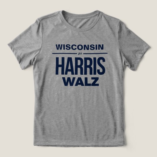 T-shirt En Tri-matière Wisconsin pour Harris Walz (Design Recto)