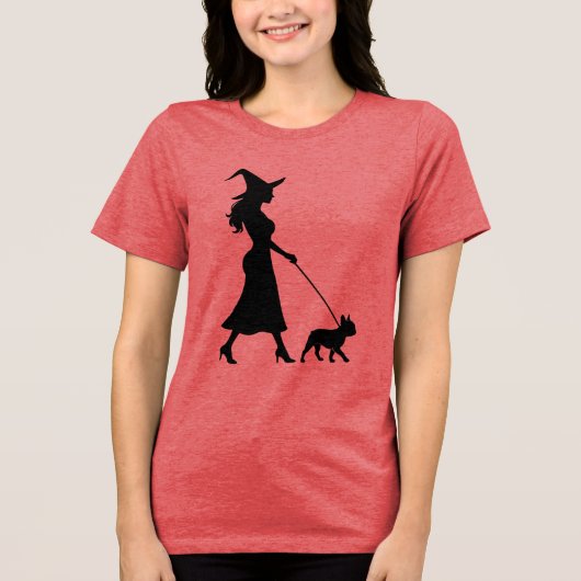 T-shirt En Tri-matière Witch Walking Frenchie (Recto)