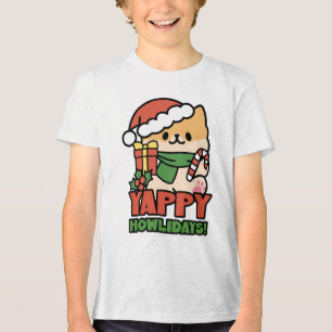 T-shirt En Tri-matière Yappy Howlidays - Jote Christmas Dog Cartoon
