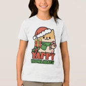 T-shirt En Tri-matière Yappy Howlidays - Jote Christmas Dog Cartoon (Recto)