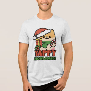 T-shirt En Tri-matière Yappy Howlidays - Jote Christmas Dog Cartoon