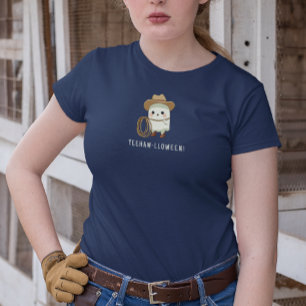 T-shirt En Tri-matière « Yeehaw-lloween ! » Un fantôme de cow-boy drôle p