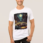 T-shirt En Tri-matière Yellow Retro Lowrider Under Full Moon Street Scene (Recto)