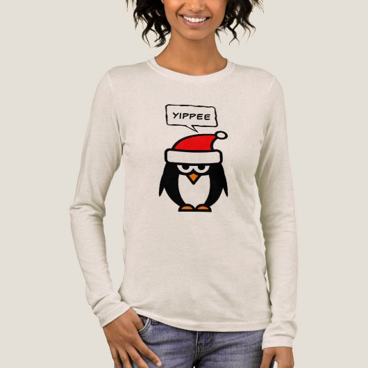 T-shirt En Tri-matière Yippee funny sarcastic Santa penguin Christmas (Recto)
