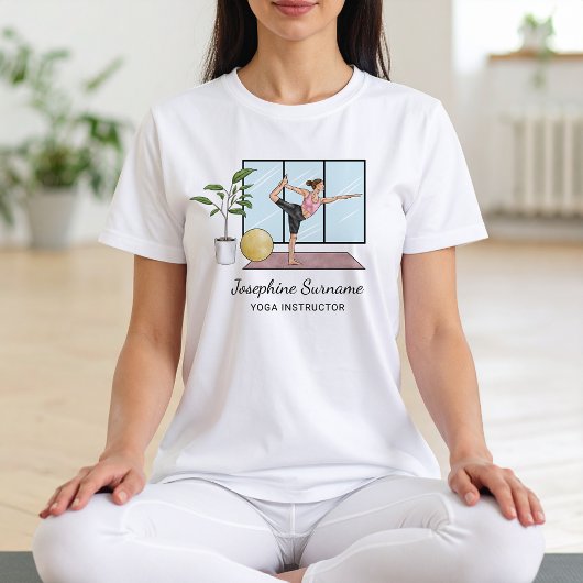 T-shirt En Tri-matière Yoga Instructeur Danseuse Pose Professeur Nom pers