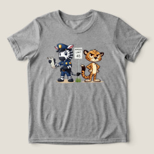 T-shirt En Tri-matière zèbre et guépard de police mignons