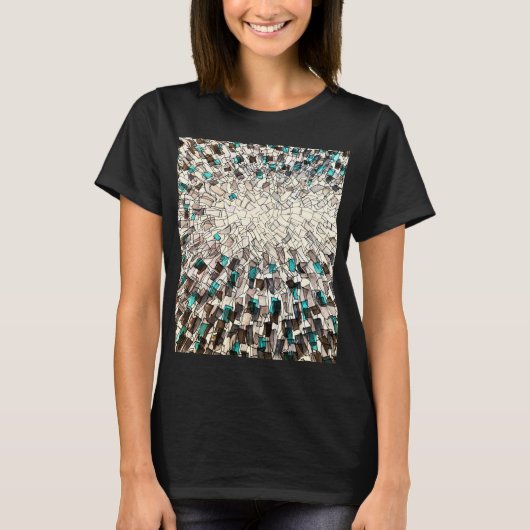 T-shirt en verre brisé tiré à la main (Devant)