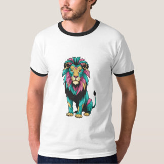 T-shirt en verre de Lion géométrique