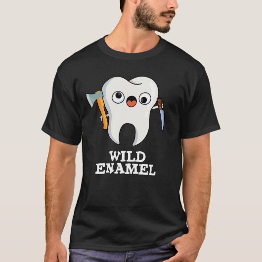 T-shirt Enamel sauvage Drôle animal sauvage Jeu de dent Da (Devant)
