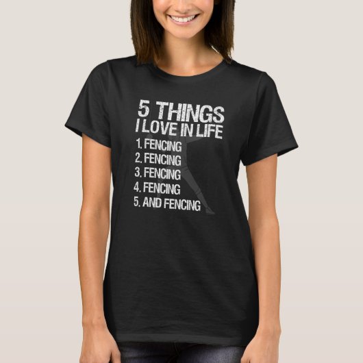 T-shirt Enceinte Porte 5 Choses Que J'Aime Dans La Vie (Devant)