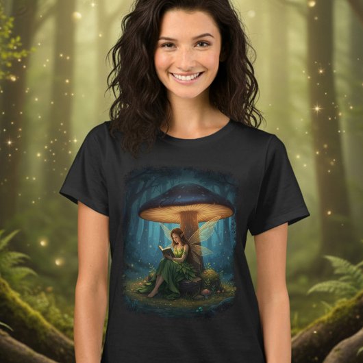 T-shirt Enchanted Night Fairy Reading a Book