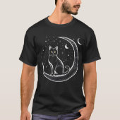 T-shirt Enchanter des chats debout dans la lune (Devant)