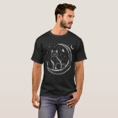 T-shirt Enchanter des chats debout dans la lune (Devant entier)