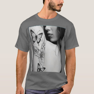 T-shirt Enchanter fille avec papillon et design floral T