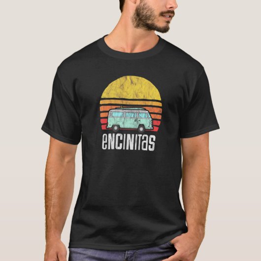 T-shirt Encinitas Ca Hippie Van Beach Bum Surfer (Devant)