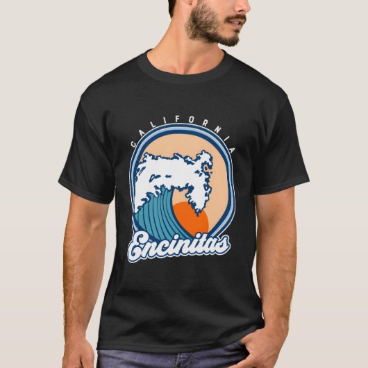 T-shirt Encinitas California Surf Wave (Devant)