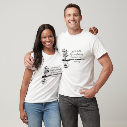 T-shirt Encourageant Écriture Psaume 1:3 (Unisexe)