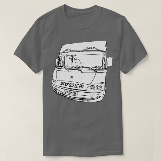 T-shirt Encre avant de l'Hymer Motorhome Herman (Design devant)