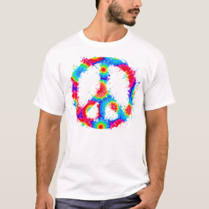 T-shirt Encre de colorant de cravate de symbole de paix