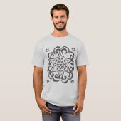 T-shirt Encre d'obscurité de mandala de coeur d'étoile de (Devant entier)