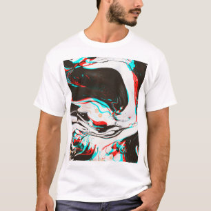 T-shirt Encre Marbrée : Texture Glitch Distortie.