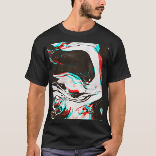 T-shirt Encre Marbrée : Texture Glitch Distortie. (Devant)