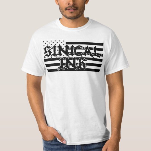 T-shirt Encre noire et blanche de Sinical fabriquée en (Devant)