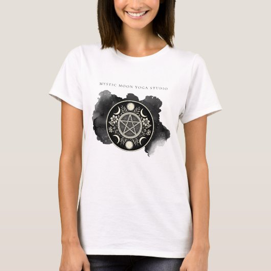 T-shirt Encre noire lune céleste holistique (Devant)