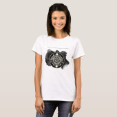 T-shirt Encre noire lune céleste holistique (Devant entier)