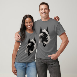 T-shirt Encre parlant de fantaisie V05 LOUP NOIR