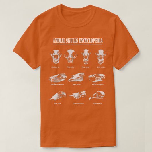 T-shirt Encyclopédie des crânes animaux (Design devant)