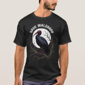 T-shirt Endangered birds: waldrapp or nortern bald ibis (Devant)