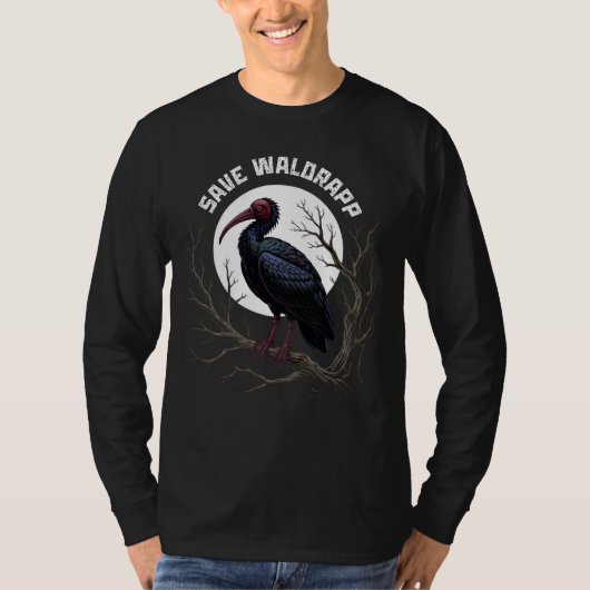 T-shirt Endangered birds: waldrapp or nortern bald ibis (Devant)