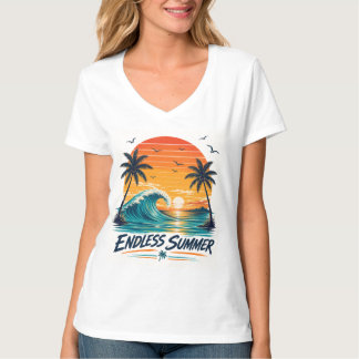 T-shirt Endless Summer | Coucher de soleil tropical rétro