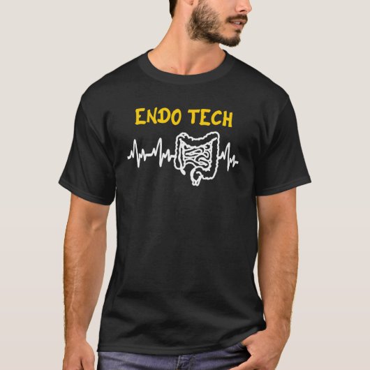 T-shirt Endo Tech Endoscopy Tech Intestines Heartbeat GI T (Devant)