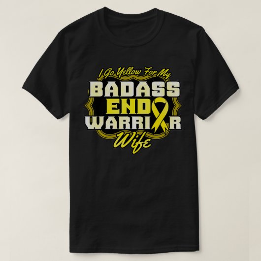 T-shirt Endo Warrior Wife Endometriosis Yellow Endometrium (Design devant)