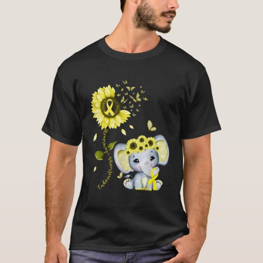 T-shirt Endometriosis Awareness Yellow Hippie Sunflower El (Devant)