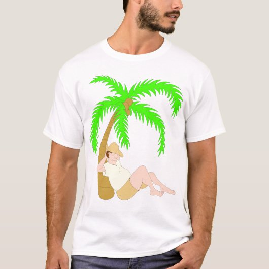 T-shirt Endormi sous un palmier (Devant)