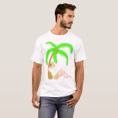 T-shirt Endormi sous un palmier (Devant entier)