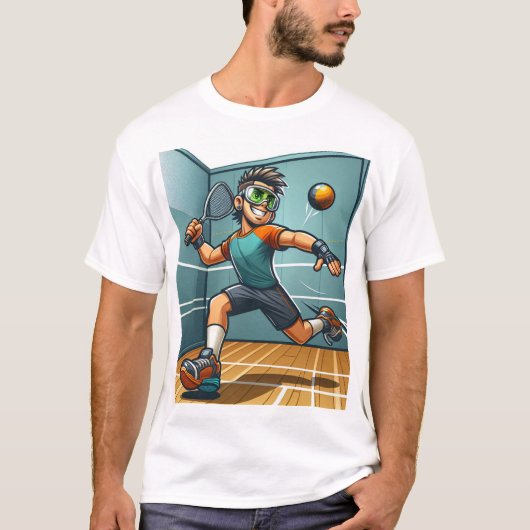 T-shirt Energetic man playing raquetball (Devant)