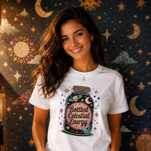 T-shirt Énergie Céleste en Bouteille Magie Pot Mason Galax