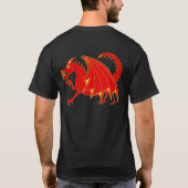 T-shirt ÉNERGIE de DRAGON rouge de dos d'avant d'or de (Dos)