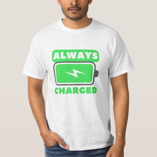T-shirt énergique pour hommes. Toujours Facturé. (Devant)