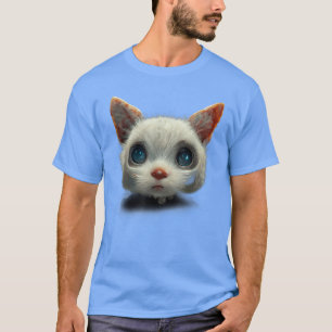 T-shirt Enfance Chat Blanc Visage Art réaliste Amoureux de
