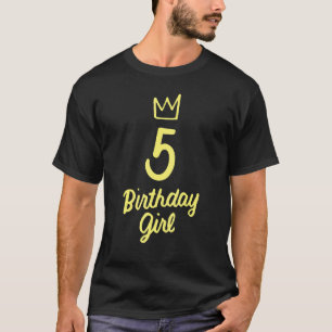 T-shirt Enfant 5e anniversaire pour les filles 5 ans Vive