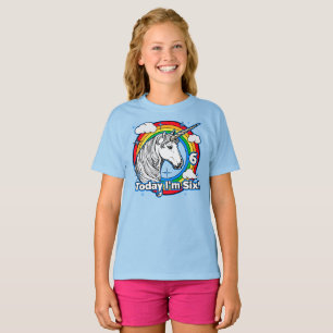 T-shirt Enfant 6e anniversaire Unicorn Arc en ciel aujourd