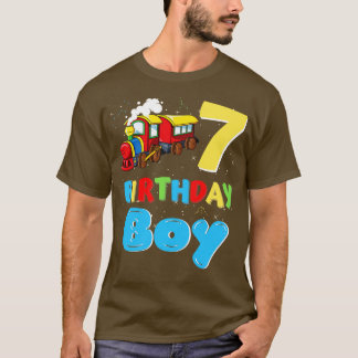T-shirt Enfant 7 ans Garçon Trains Amour Anniversaire Cade