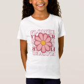 T-shirt enfant à fleurs rose (Devant)