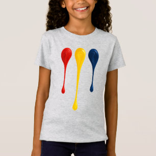 T-Shirt Enfant à Gouttes de Peinture Primaires